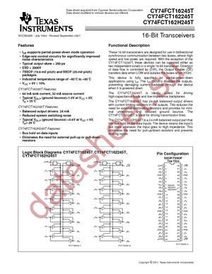FCT162H245ATPACTE4 datasheet  